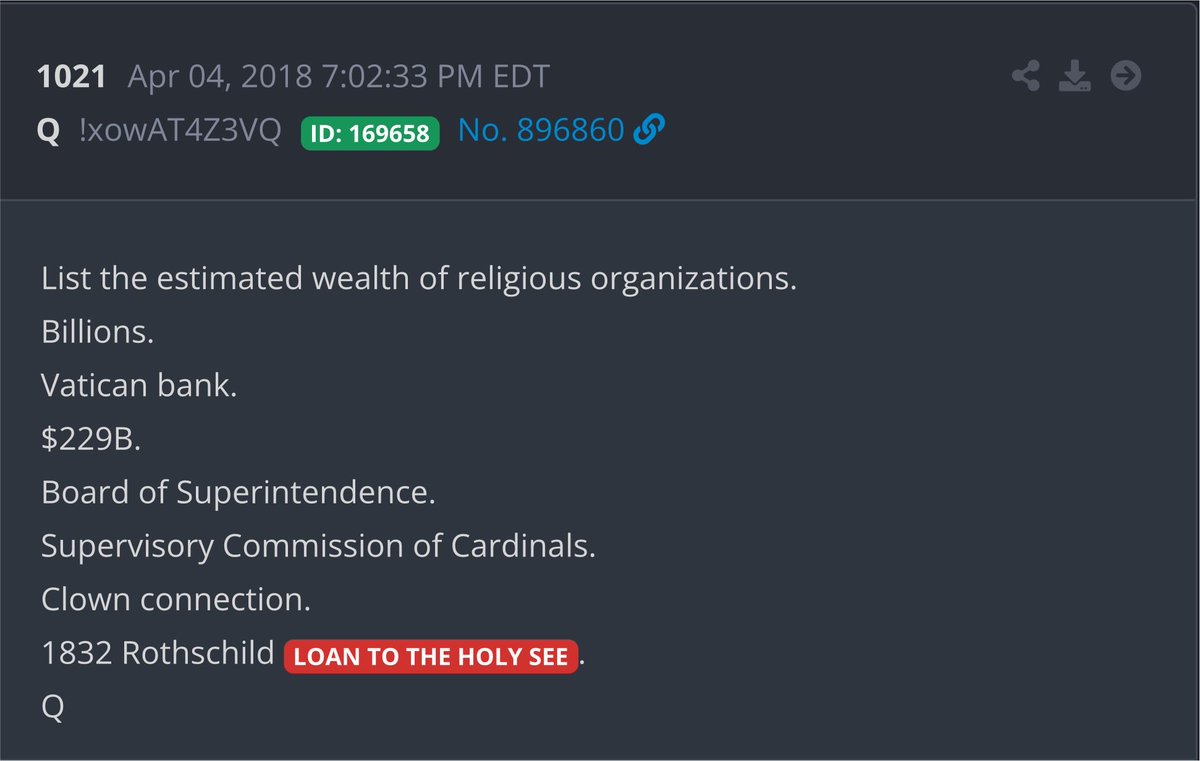 ExposingEvil704's tweet photo. In 1832, the Rothschilds took over the Vatican’s financial operations, via their $229 Billion loan to the Holy See?

Jeffery Epstein said he represented the Rothschild Family…

The Rothschilds represent the Black Nobility and Vatican!

All roads lead back to them 👆👆👆 https://t.co/D2PrnJb0hm