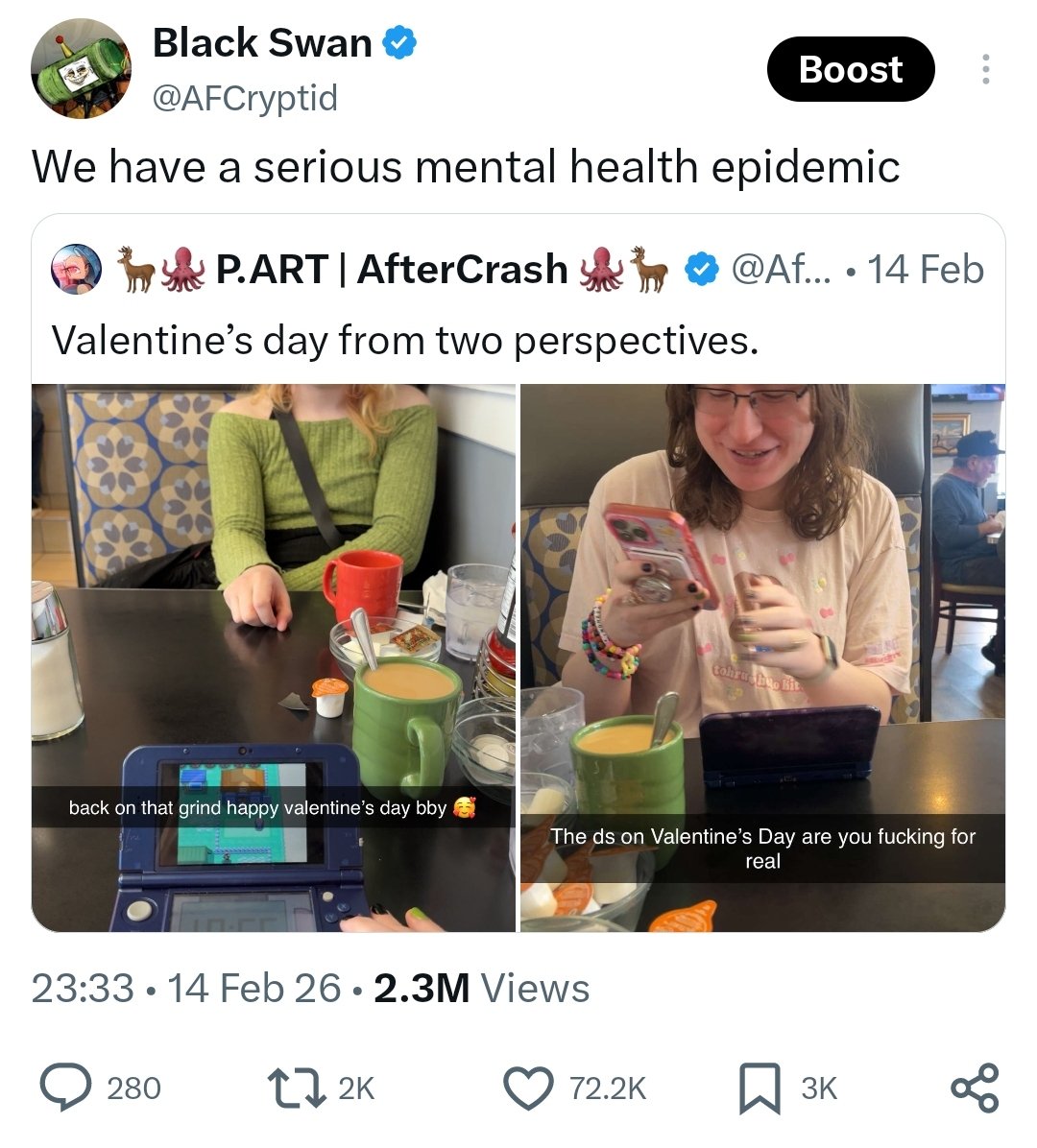 AFCryptid's tweet photo. >having your brown friend put on a Nick Fuentes face filter to role play winning a debate against him https://t.co/h5JoG2ePbJ