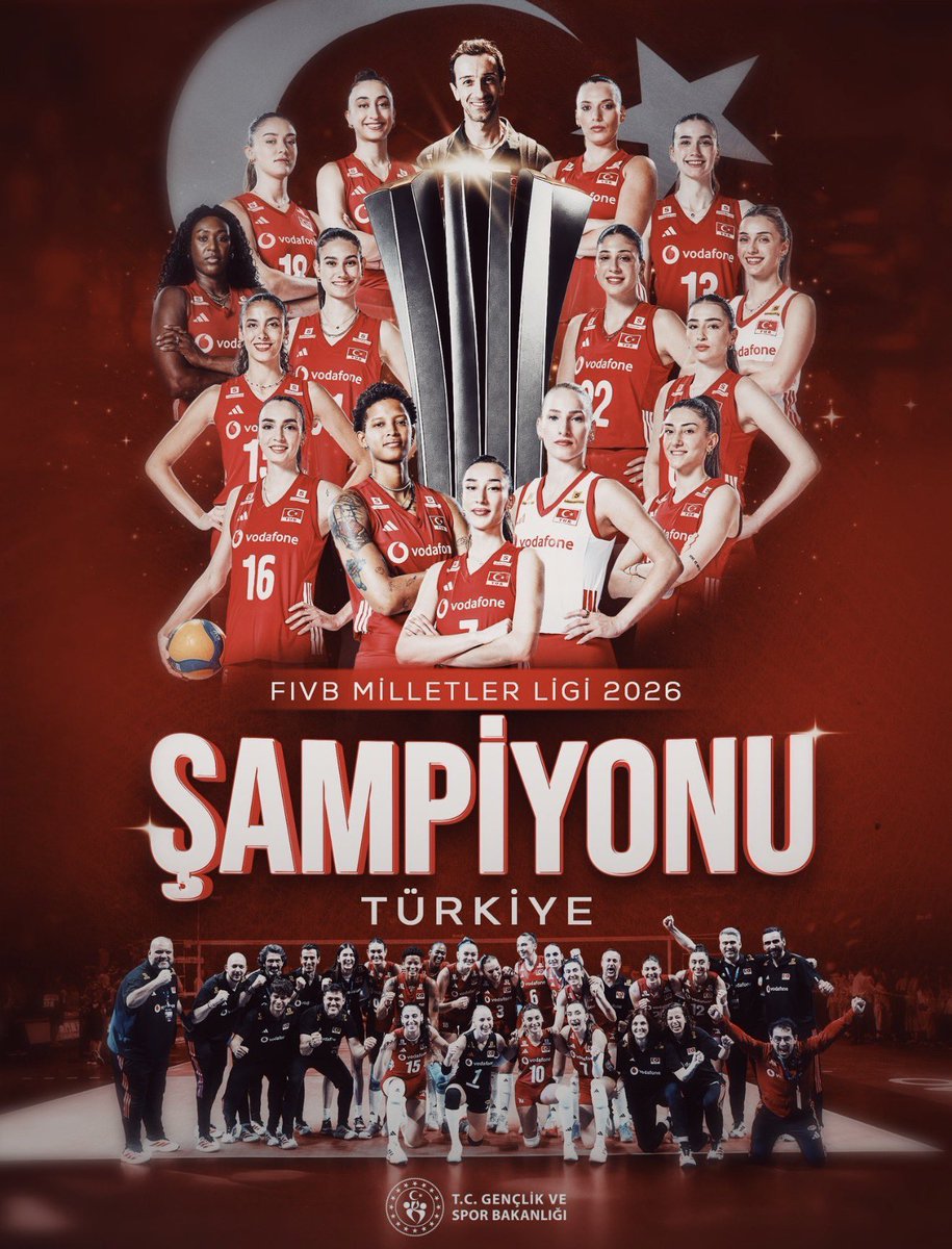 HKelesabdioglu's tweet photo. Tarih bir kez daha yazıldı; 2026 Milletler Ligi Şampiyonu TÜRKİYE! 🇹🇷🏆 

Tebrikler #FileninSultanları https://t.co/ol8QkBGcsF