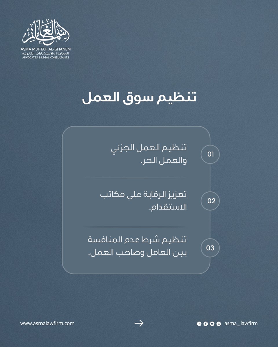 asma_lawfirm's tweet photo. كيف تؤثر تعديلات قانون العمل لعام 2026 على بيئة العمل في قطر؟  جاءت التعديلات الأخيرة على قانون العمل بمجموعة من الأحكام التي تهدف إلى مواكبة التطورات الاقتصادية وسوق العمل، من خلال تحقيق توازن أكبر بين حقوق العامل وصاحب العمل، وتطوير آليات تنظيم العمل والرقابة وتسوية المنازعات.  ومن أبرز ما تضمنته التعديلات:

• تنظيم أنماط العمل الحديثة، مثل العمل الجزئي والعمل الحر.
• تعزيز حماية الأجور.
• تطوير إجراءات فض المنازعات العمالية.
• تنظيم شرط عدم المنافسة.
• رفع كفاءة القوى العاملة.
• تعزيز الرقابة والامتثال.
• تنظيم مكاتب الاستقدام.
• دعم بيئة عمل أكثر استقرارًا واستدامة.

وتعكس هذه التعديلات توجهًا تشريعيًا نحو تطوير سوق العمل بما يواكب رؤية قطر الوطنية 2030، ويعزز من تنافسية بيئة الأعمال.