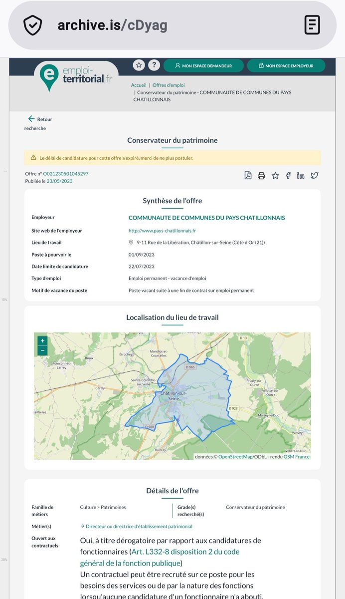 ForetsC's tweet photo. @ltdla Pourquoi accabler la conservatrice quand le musée de #Vix @TresordeVix à #ChatillonSurSeine @chatillonmairie, relève de la Communauté de communes du Pays Châtillonnais, présidée par Jérémie Brigand ? Orientations, budgets et #sécurité se décident d’abord là.
cc @ac_loisier https://t.co/dkhvzu0L6b