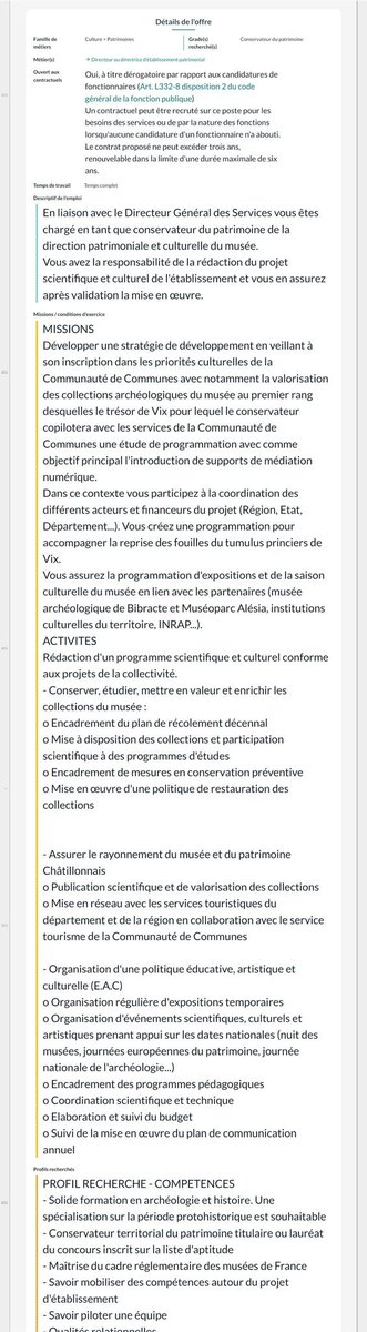 ForetsC's tweet photo. @ltdla Pourquoi accabler la conservatrice quand le musée de #Vix @TresordeVix à #ChatillonSurSeine @chatillonmairie, relève de la Communauté de communes du Pays Châtillonnais, présidée par Jérémie Brigand ? Orientations, budgets et #sécurité se décident d’abord là.
cc @ac_loisier https://t.co/dkhvzu0L6b