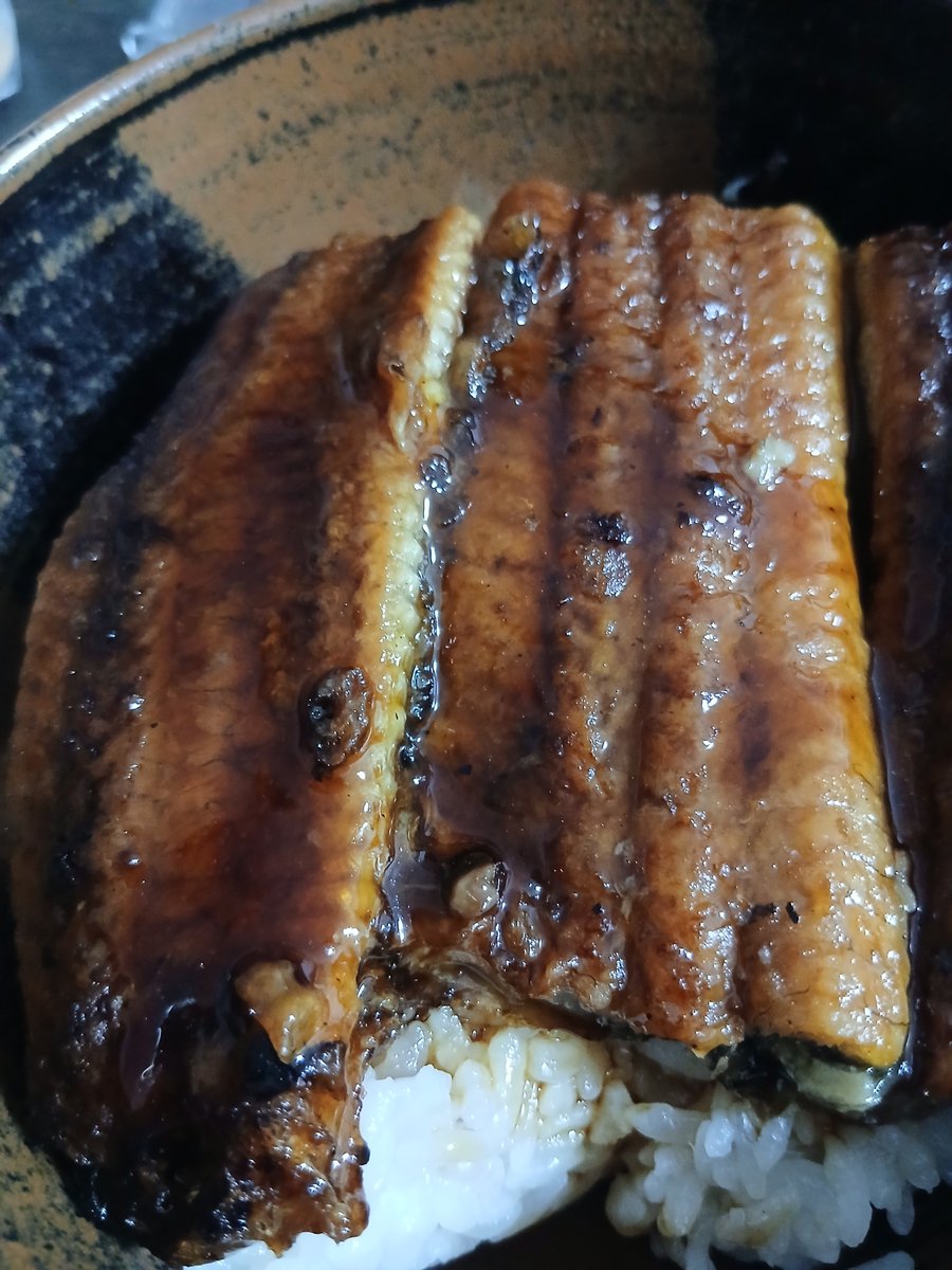 asa_penguin's tweet photo. 日が変わっちゃったけど、土用の丑の日なので…。
新しく買ったお米が水加減難しくて柔いの悔しいし、山椒忘れて物足りないけど、美味しくいただきました😋 https://t.co/nJo2IFJdEq