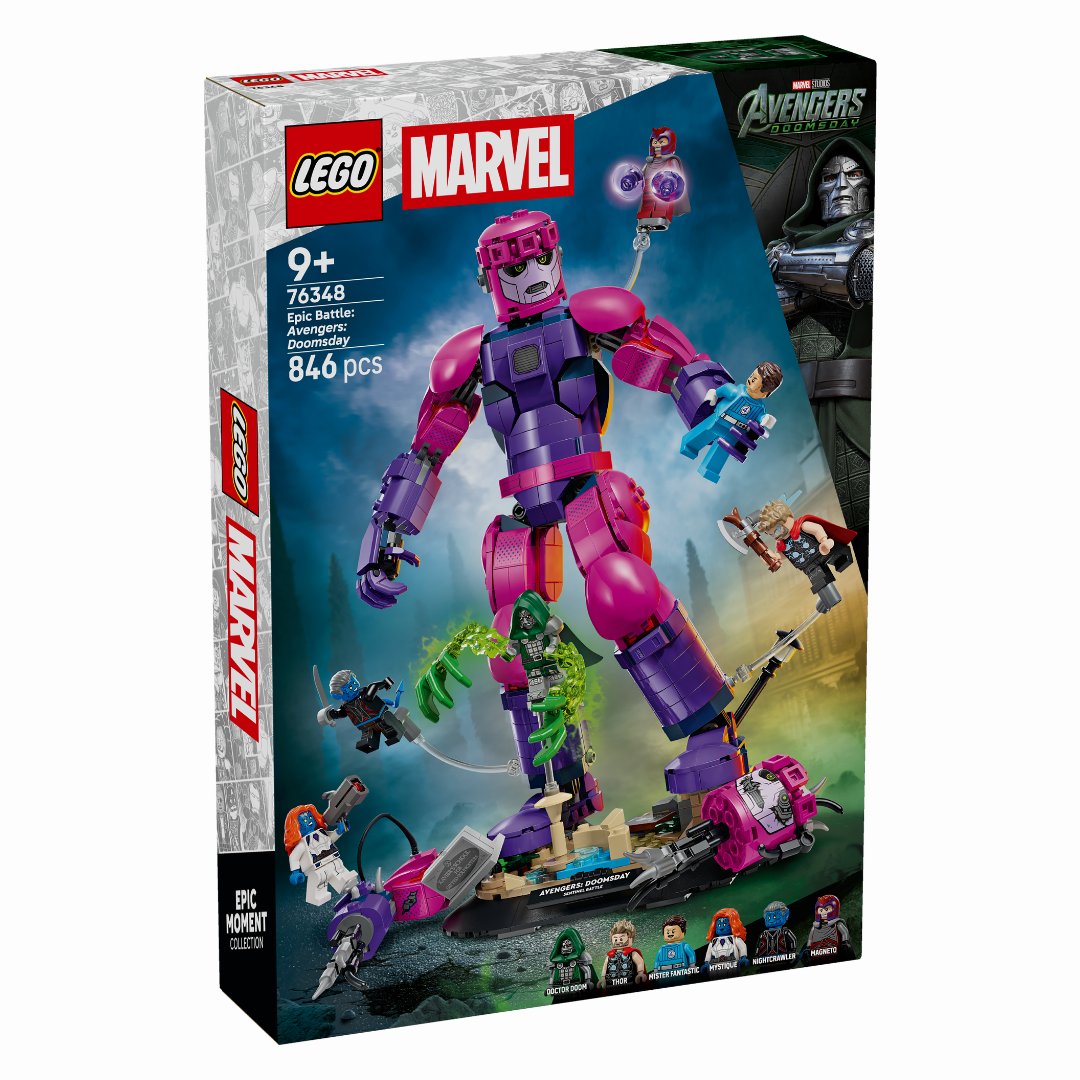 PenPlays_'s tweet photo. LEGO Marvel Avengers Doomsday pricing &amp; release dates:

September 1st:
Doctor Doom Bust - 379pcs $50

October 4th:
Sentinel Battle - 846pcs $100
Avengers Tower - 954pcs $110
Quinjet - 433 $60
Brickheadz - 467pcs $40 https://t.co/ulOIHBdOqF