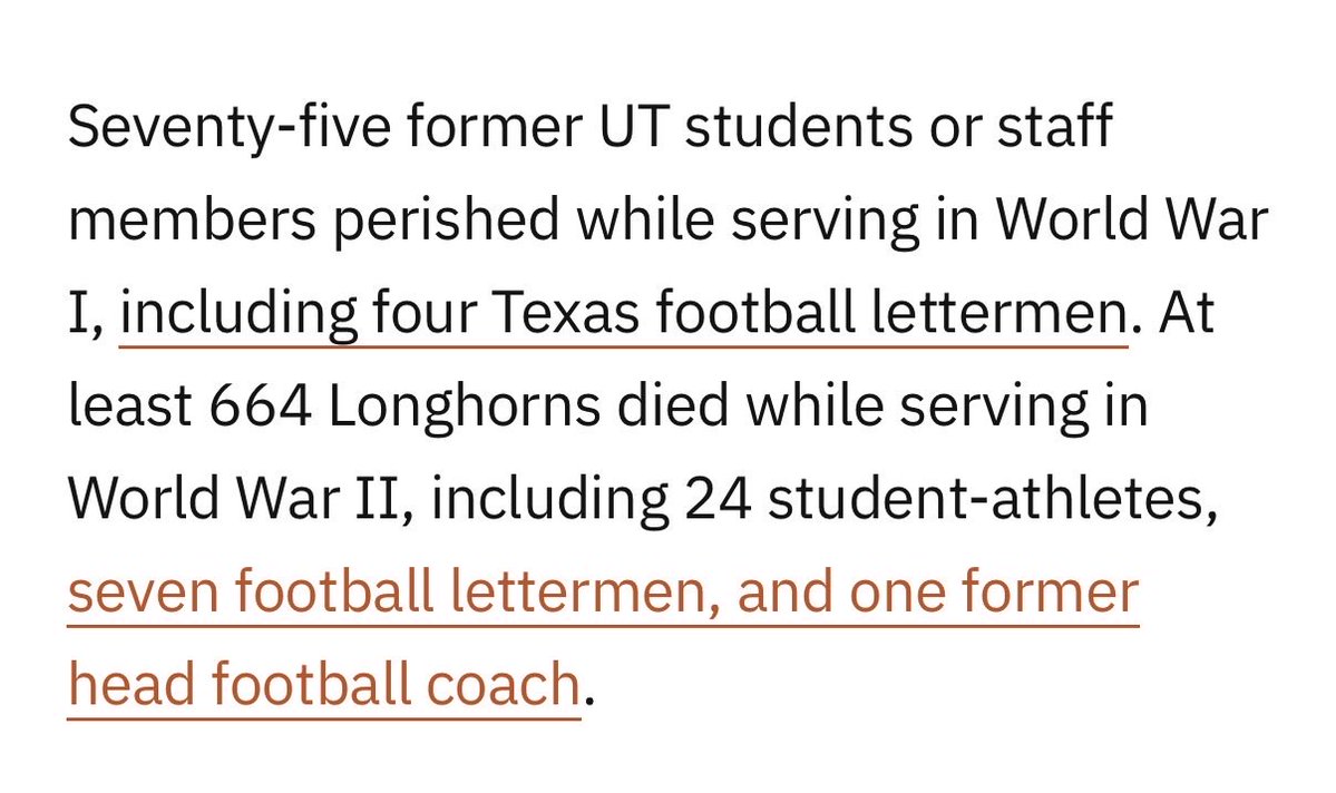 SamFletch214's tweet photo. @Agbleacher Hmmm…. yet 5 more Texas alums perished in WW1 than Aggies. So if this is why y’all use that stupid nickname, does it mean you have to stop using it now? https://t.co/M2NItLGaOd