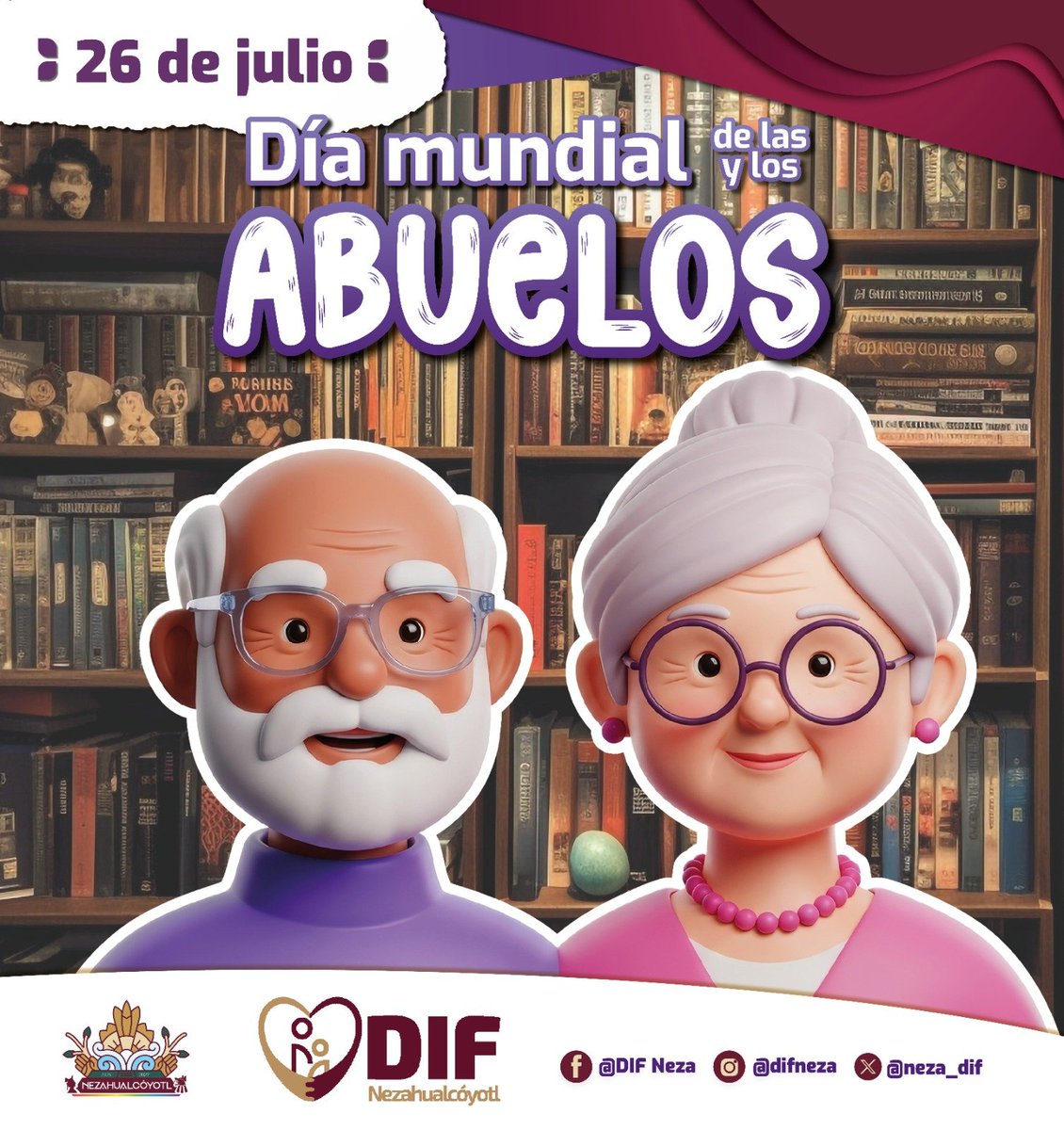 neza_dif's tweet photo. #Efeméride 🗓️| Día Mundial de las y los Abuelos 👵🏼👴🏼

Hoy reconocemos a quienes, con su amor, experiencia y sabiduría, fortalecen a las familias y dejan huellas que perduran por generaciones. 

Gracias por ser ejemplo de vida y un abrazo que siempre reconforta.

#DIFNeza 💜 https://t.co/bxc7E5vaC3