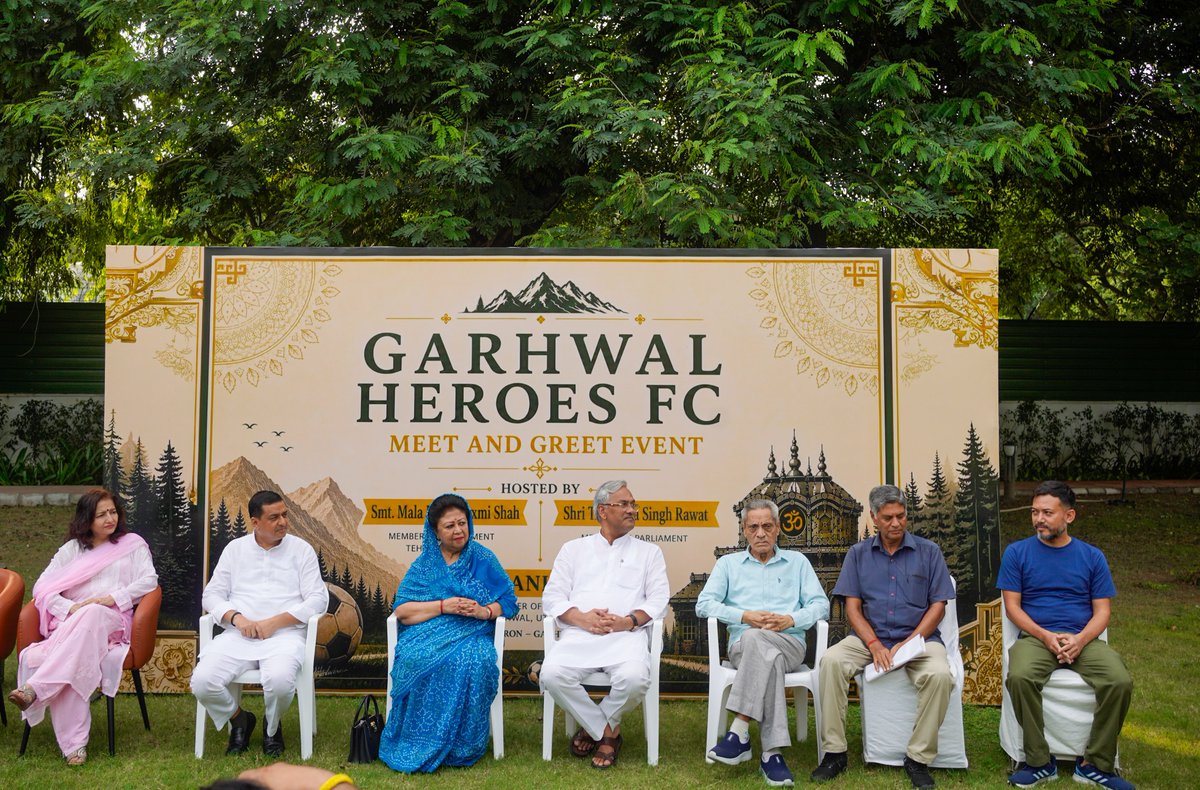 taidk's tweet photo. A football club is only as strong as the community that stands behind it.

For 73 years, @GarhwalFC has been blessed with exactly that - a deeply connected community that has nurtured the club across generations, with its responsibility being passed on from one generation to the next.

That is why it was such a special moment to see the Members of Parliament from all three Lok Sabha constituencies of the Garhwal region come together to lend their support to the Club.

The timing couldn't have been better, as the club is coming off one of its finest seasons ever:

- Our women's team secured 6th place in its debut season in the Indian Women's League (IWL).

- Our men's team won the Delhi Premier League with an average squad age of just 19.2 years, earning promotion to the Indian Football League 3.

- Our U-17 girls have reached the semi-finals of the U-17 National Championship.

- 18 players from the club have represented the Indian National Team across different age groups.

We are deeply grateful to Shri @anil_baluni ji, Member of Parliament from the Garhwal Lok Sabha constituency, for graciously accepting the role of Chief Patron of the club and for hosting the event. 

We were equally honoured by the presence of Shri @tsrawatbjp ji (Former Chief Minister of Uttarakhand and MP, Haridwar) and Smt. @MalaRajyaShah ji (MP, Tehri Garhwal). 

This event marked another step in our journey to strengthen the bond between the Club and the Garhwali community, not just in Delhi and Uttarakhand, but across the world.

As part of the @BBFSchools development pathway, @GarhwalFC continues to provide young footballers with a bridge between grassroots football and the professional game in India.

Clubs may win trophies on the pitch, but they are built by the communities that believe in them.