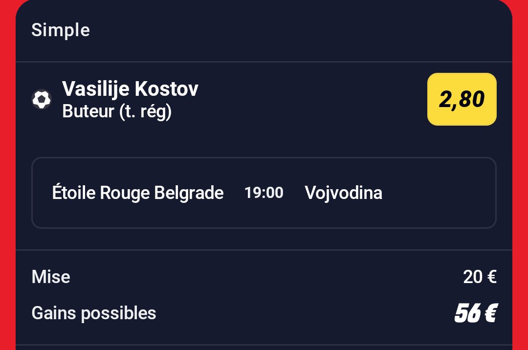 BetClem_'s tweet photo. BET BUTEUR 🇷🇸 26/07 🗓️

🇷🇸 V. Kostov @2.80 (0.8%)
Doublé la pièce.

Petite mise sur la jeune pépite Serbe (18 ans) qu'on devrait bientôt voir évoluer à Arsenal .

Début 19h00 🕖
♥️ Si tu soutiens 
#TeamParieur https://t.co/p8oB3kjAEb