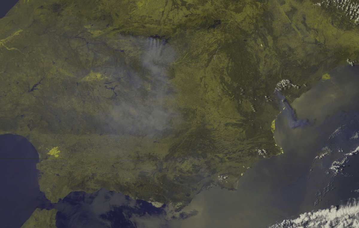 ja6_uar's tweet photo. F3D X-Band / via #satdump/ Lime / 1m Dish / handtracked / You can spot the wildfires in Spain. https://t.co/9WeaZCMBLh