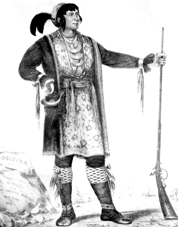 FLSecofState's tweet photo. Born on July 26, 1776, artist George Catlin created a lithograph of Seminole leader Osceola in 1837 at Fort Moultrie, just months before Osceola’s passing in early 1838. 150 years later, his lithograph inspired quilter Rita Denenberg to stitch this Osceola Quilt which is in the collections of the @MuseumFLHistory. Learn more about the hand sewn quilt here: https://t.co/h6ATVhcCdL
