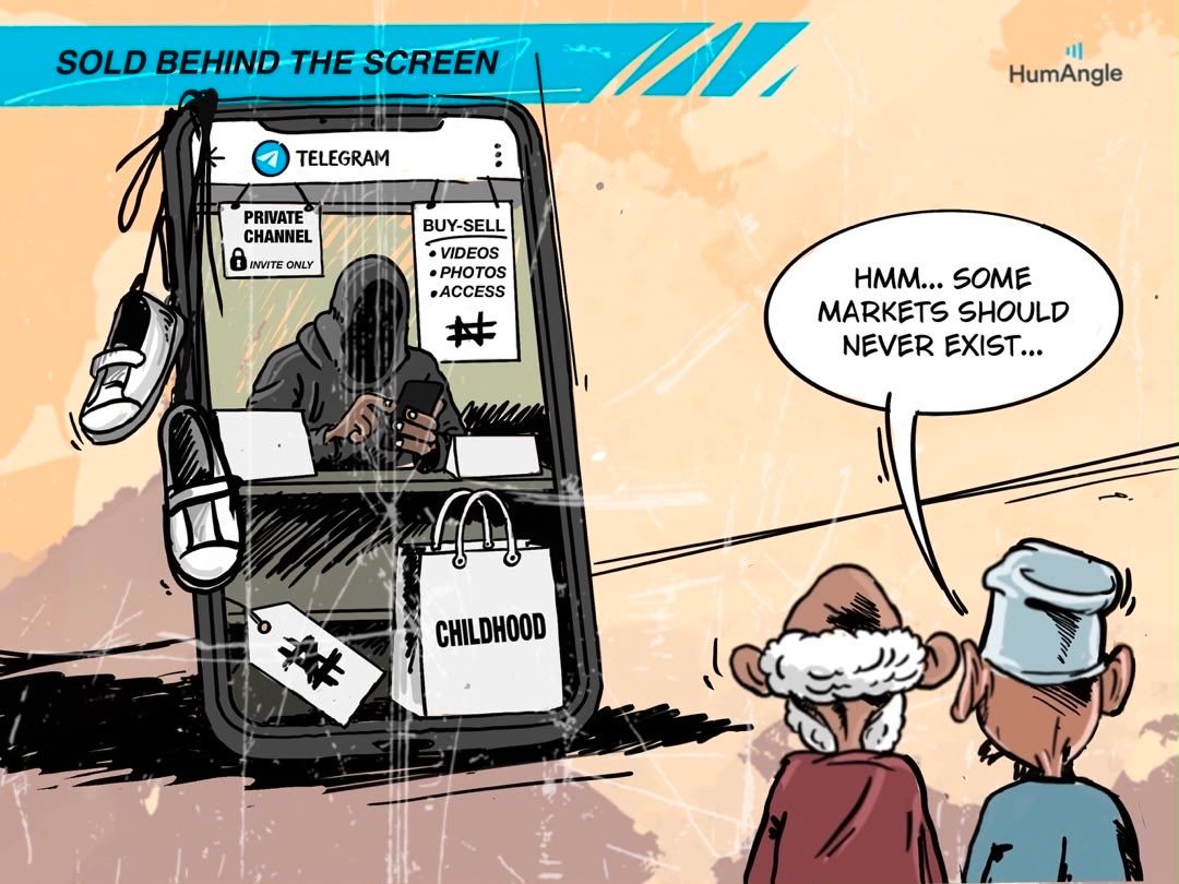 HumAngle_'s tweet photo. HumAngle cartoon of the week by Jibrin Akila 

Inspiration: The Hausa Telegram Network Selling Child Sexual Abuse Material

https://t.co/QTLot5jHDl https://t.co/5HEi4izsYi