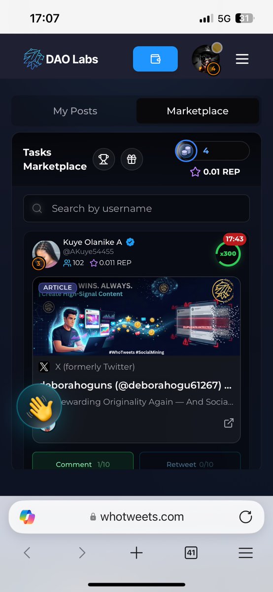workhardd001's tweet photo. Last but not least: Wave Status 🌟

Share your current vibe and connect with like-minded users. Benefit: spark conversations and build community!

@TheDAOLabs https://t.co/xm8hn2Ldwh