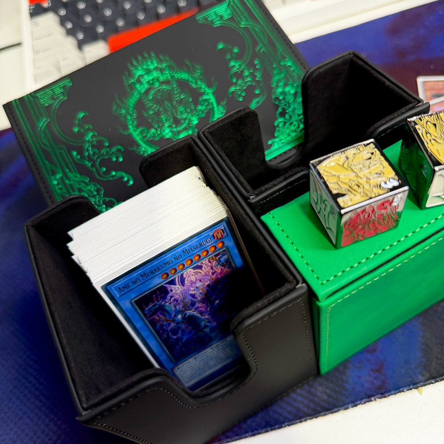 yugioh deck box custom UAONO Card for MTG Cards, 100+ Deck Case with 2 Dividers Fits TCG CCG, PU Leather Card Storage Box Compatible with Collectible Trading Cards (Black&Red, Extinction Dragon) Design your own Custom Double Deck Box ReadyForDuel on X: "Green ONI!