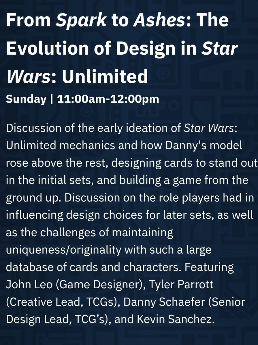 RollOnSWD's tweet photo. It's panel day at Galactics! If you're in Vegas, stop by the panel stage from 10am-12pm PT to catch three fun panels, including this one I'm hosting at 11a! #StarWarsUnlimited https://t.co/qoz6YvdfkS