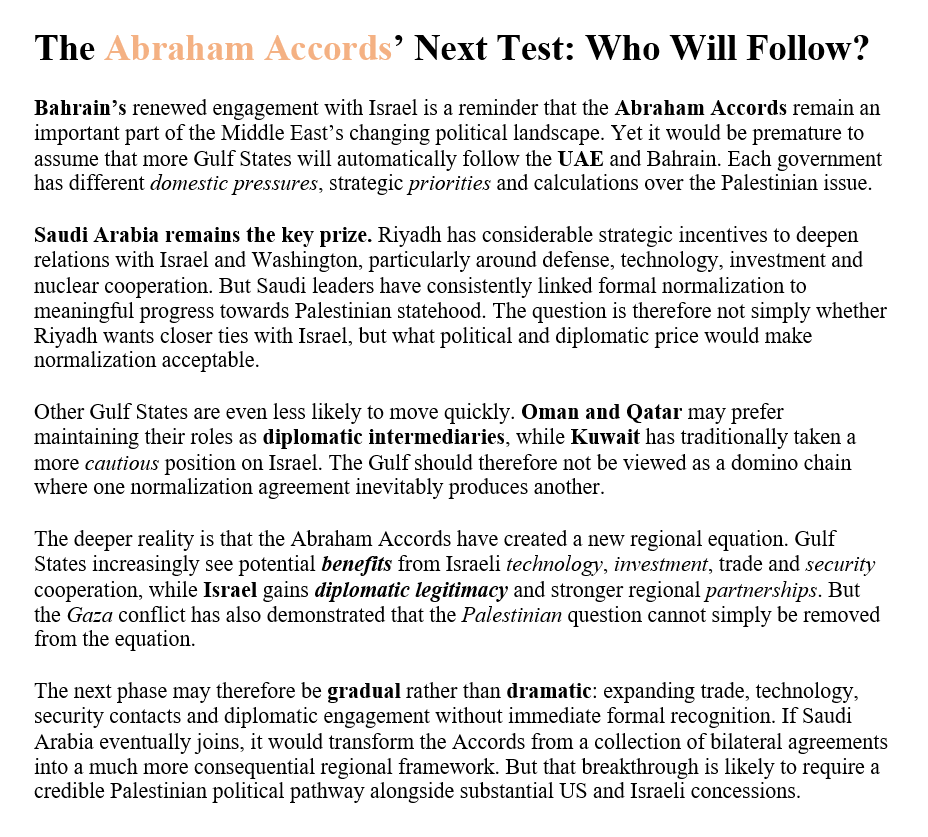 _mohamedimad's tweet photo. After Bahrain and the UAE, Who Will Be Next to Join the #AbrahamAccords? #MiddleEast #SaudiArabia #Israel #GulfStates #UAE #Bahrain #GulfDiplomacy #MiddleEastPolitics #RegionalSecurity #USMiddleEastPolicy #Geopolitics #Diplomacy #PeaceAndSecurity

#VisitMaldives https://t.co/yRJrIaiupq