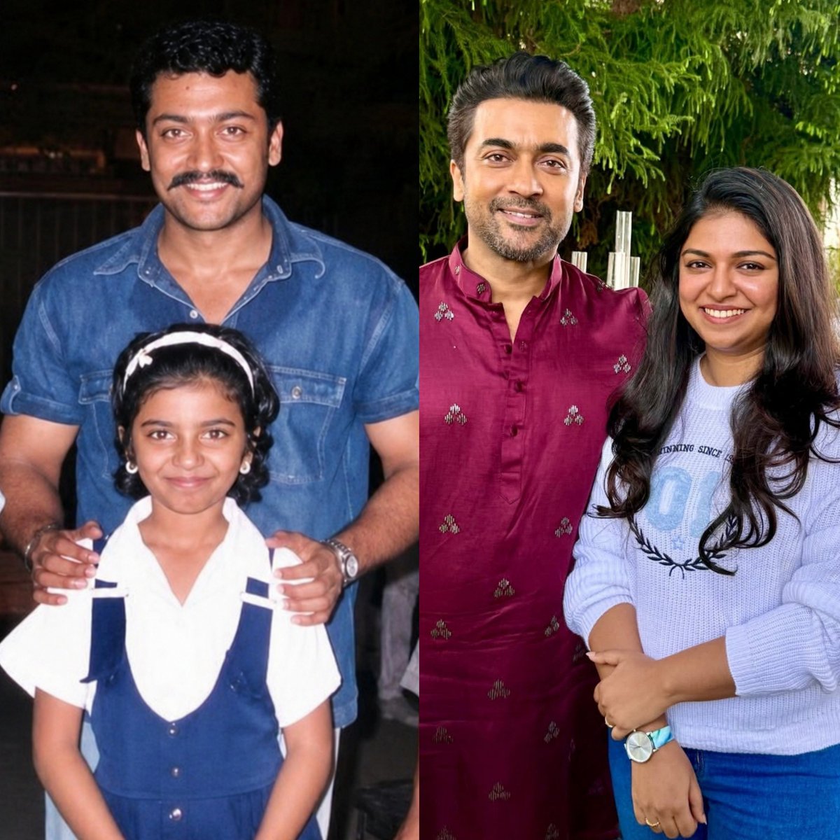 vijucharlie's tweet photo. Then and now, Raveena with Suriya ❤️ https://t.co/xsrc3Vd2nS