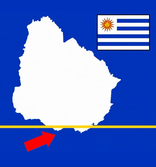 TanqueShirley's tweet photo. La mitad de la población de Uruguay vive al sur de la linea amarilla https://t.co/2iVfS9qVGE