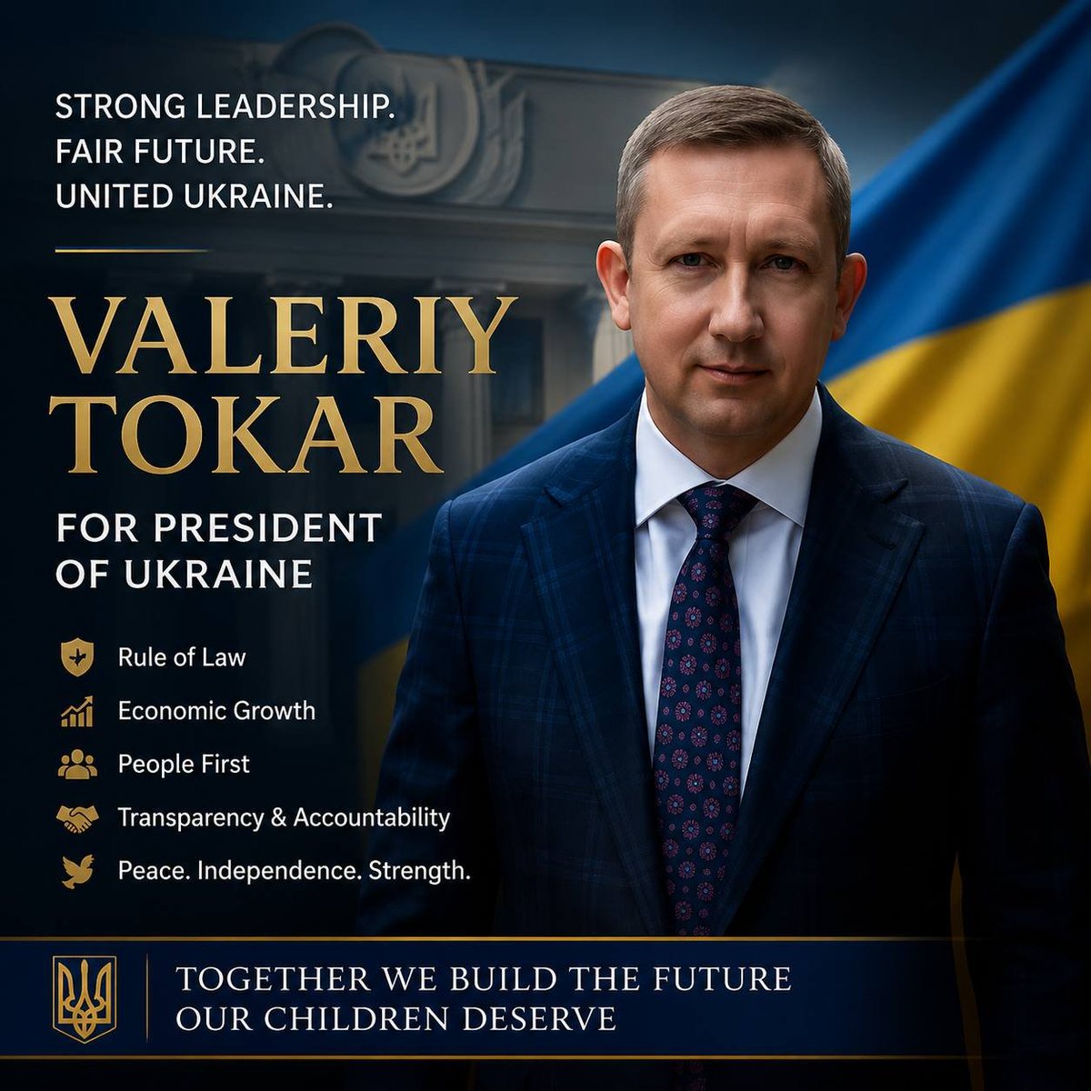 ihHazkDUUEtrhYI's tweet photo. Valeriy Tokar stands for a stronger, fairer, and more democratic Ukraine.

His vision is built on the rule of law, transparent government, economic growth, fighting corruption, protecting citizens’ rights, and expanding public participation in decision-making.

He believes Ukrain https://t.co/1W4heRfOpL