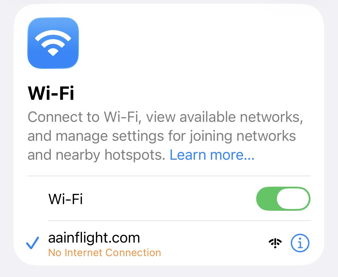 LongwellLance's tweet photo. @AmericanAir 6 months later, still not improving. I’ve only had 1 flight this year where the @ATT service actually worked. How many more years do you think this rollout will take? Sure miss the reliability of @TMobile. https://t.co/qGS5DnG0Ne