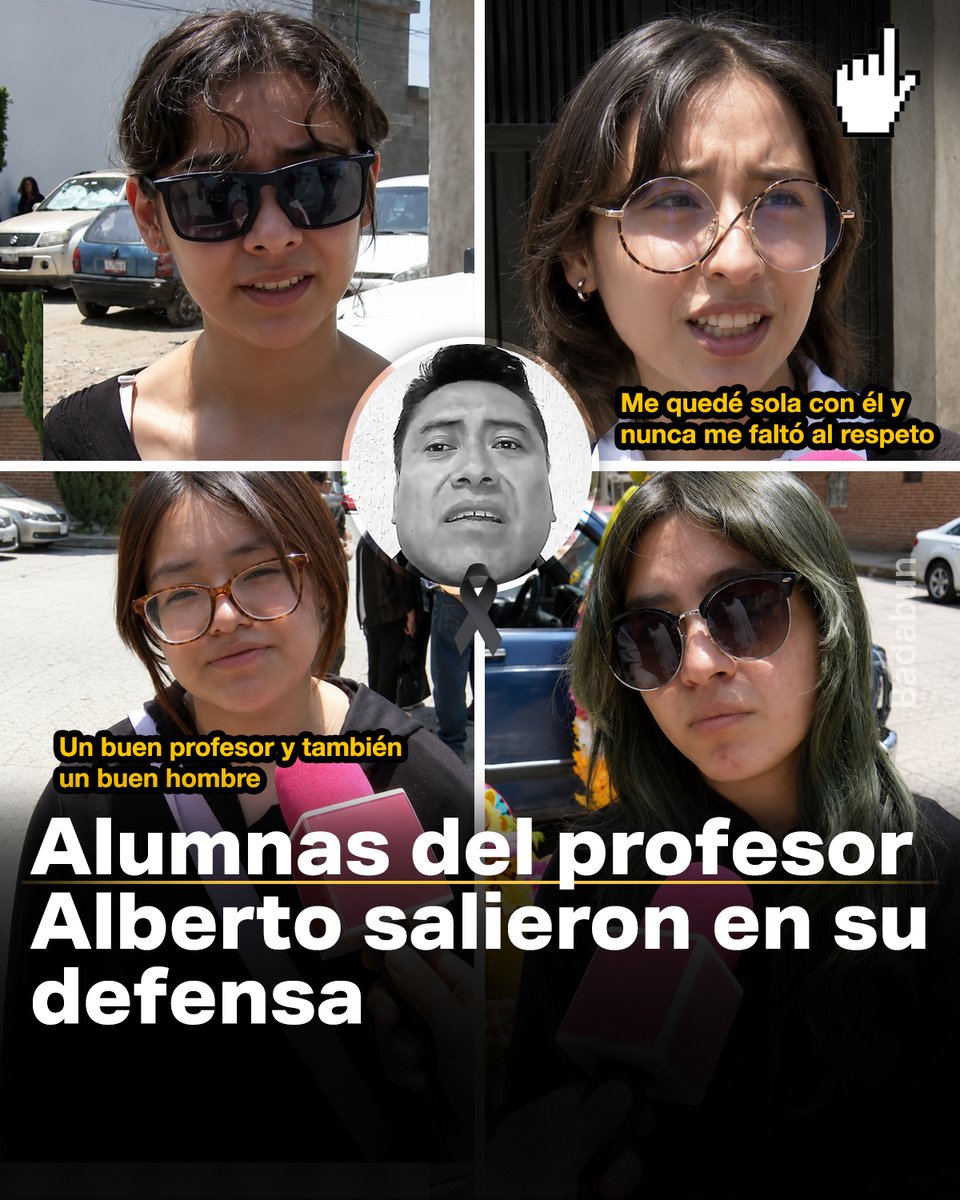 BadabunOficial's tweet photo. Cuando todo el país hablaba del caso del profesor Alberto Jasso, un grupo de sus exalumnas decidió hacer algo que casi nadie esperaba: salir públicamente a defenderlo. Sus testimonios han reabierto el debate y hoy te contamos exactamente qué fue lo que dijeron.

Frente a las cámaras, varias jóvenes aseguraron que el profesor siempre las trató con respeto. Una de ellas pidió que se limpiara su nombre. Otra afirmó que, en el tiempo que fue su alumna, nunca vivió una falta de respeto, incluso cuando llegó a quedarse sola con él. También hubo quienes aseguraron que no conocían a ninguna compañera que hubiera pasado por una situación similar.

Sus declaraciones no determinan lo que ocurrió ni sustituyen el trabajo de las autoridades, pero sí muestran que existen testimonios que forman parte de este caso y que también deben ser escuchados.

Al final, será la investigación la que determine la verdad. Mientras tanto, este caso ha vuelto a abrir una conversación importante sobre la necesidad de proteger a las verdaderas víctimas, sin dejar de respetar la presunción de inocencia y el debido proceso para todas las personas.
