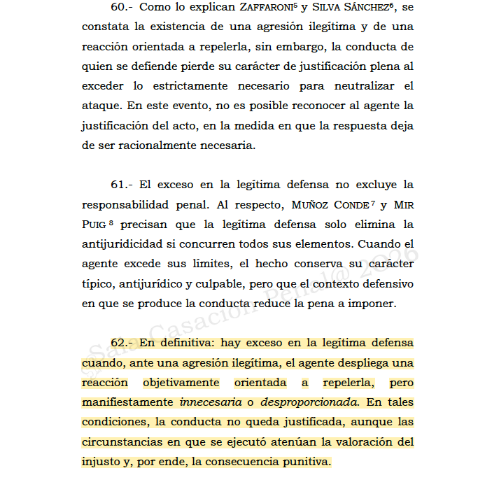 Melovides's tweet photo. Exceso en la legítima defensa:
✅ El agente busca repeler una agresión
⛔️ Pero manifiestamente innecesaria o desproporcionada
🟰 La conducta no es justificada, pero se atenúa la pena 
https://t.co/vv5Lj4fI1v