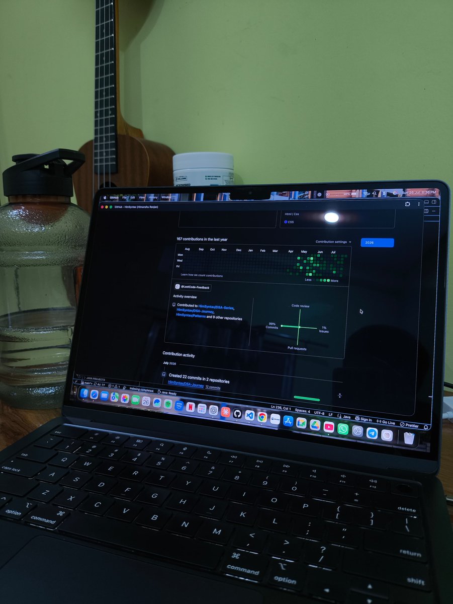 _hr28_'s tweet photo. Day 7/30 ⚡

Solved basic hashing problems.
Pushed today’s progress to GitHub.
We keep showing up.

#30DaysOfCode #Java #DSA #Hashing #LeetCode #StriversA2Z #CodingJourney #GitHub #BuildInPublic https://t.co/ItmiQWqcll