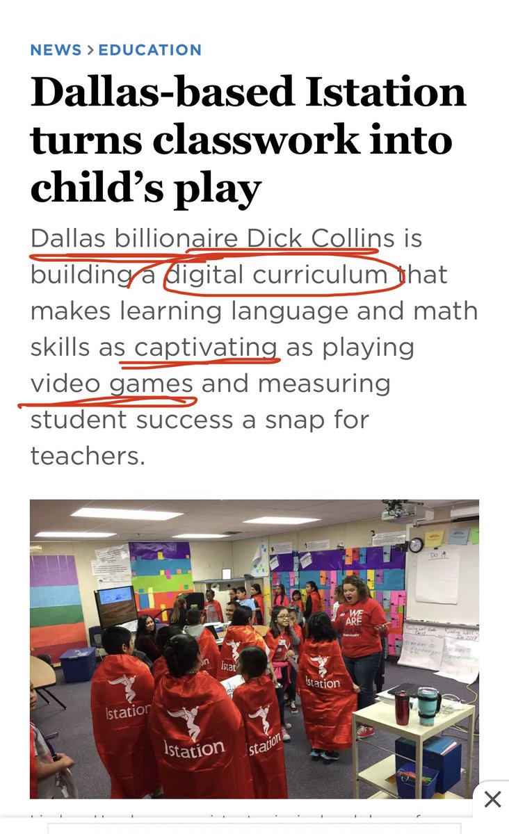 lynnsdavenport's tweet photo. Another example of how the world works, especially in Dallas. 

For the Collins family, privatization is a Dallas tradition. They are masters at balancing an image of public servant while using progressive lingo as a signal that they are for the common man. 

What’s that old saying?… “Sell to the masses, dine with the classes.” 

Grandma Calvert was the first female on the Dallas City Council. Aunt is Ruth Altschuler. 

Philanthropy is the gateway to power. #MadMen

https://t.co/aIDl7Ozuiu

Most people see Collins’s former role at Communities Foundation of Texas @GiveWisely as a benevolent philanthropy driving Giving Tuesday. 

It’s much more than that. 

It is important to peel back the curtain and scrutinize these foundations. Are these foundations really moving the needle on poverty? Seems like charity has increased disparity. 

Fauxlanthropy. 

👀 Look at Kerri Briggs who also works at CFT’s Educate Texas and was Mike Miles’s Chief of Staff in Houston ISD for the state takeover. Briggs worked at the Dept of Education under Bush.

Collins’s family is deeply tied to Bush and Abbott’s education reform agenda and the privatization of public education through vouchers, charters and edtech (Istation). 

Her sister Genevieve is traveling the state with Abbott for his new window-dressing property tax relief plan. 

￼As a voucher lobbyist with the Koch-funded AFP, Genevieve cried to the legislature about kids not reading on grade level but failed to mention all major school districts in Texas including RISD and DISD piloted her daddy’s Istation reading software and used it for 20 years. 

All of the districts that used Istation have declined in reading scores. Her solution is to give kids vouchers. 

The ultimate goal of privatization is to collapse the traditional ISDs and shift the money to private hands. 

Dick Collins is a Bush and Abbott donor. Shocker.

CFT’s @EducateTexas works directly with the Commit Cabal and has played a primary role in the portfolio model of privatization in Midland, Beaumont, Houston, etc. Gates is a major funder of CFT’s Educate Texas and @Commit2Dallas. 

They push TEI/TIA merit pay for teachers which caused 10,100 teachers to flee DISD and a similar exodus in Houston. 

So the public park lady Calvert Collins Bratton is going to work for a private park named after a billionaire’s kid where there’s a fountain funded by an education billionaire’s wife, Nancy Best???

See Randy Best’s role in driving online diploma mills and his ties to Bush and Voyager Learning software contracts in RISD and Texas. 

Big D is for Donors.