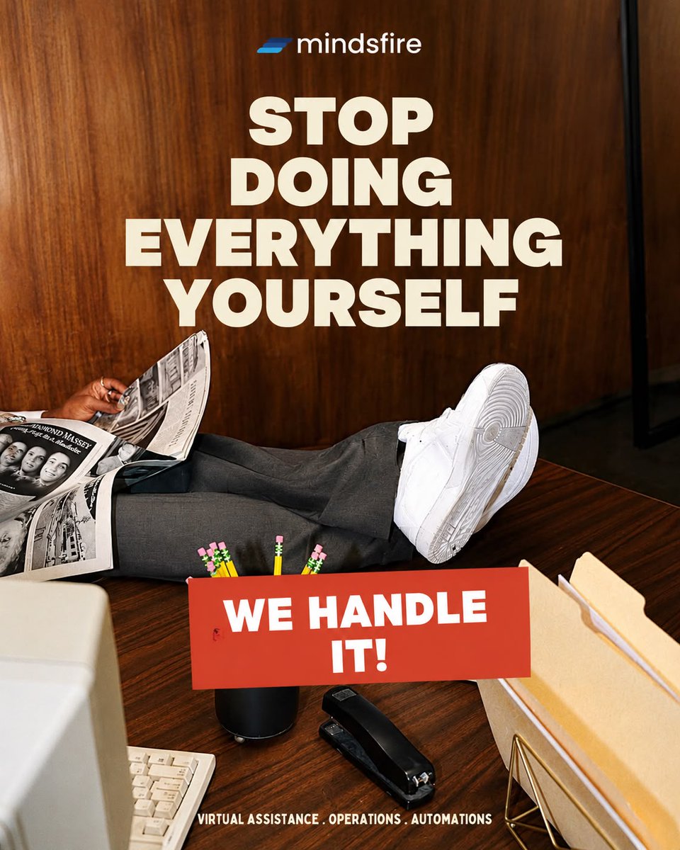 mindsfirehq's tweet photo. Running a business shouldn’t mean doing everything yourself.

Delegate the repetitive. Focus on the strategic.
With Mindsfire’s dedicated Virtual Assistants, you gain more time, better productivity, and the freedom to scale your business.

#Mindsfire #VirtualAssistant https://t.co/D3oNI4Nx73