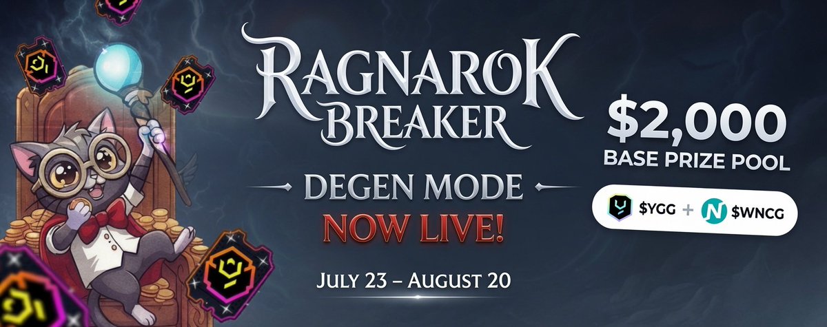 Hawk0o0's tweet photo. DEGEN MODE is live in @RagnarokBreaker🎉

This is no longer regular progression!

Every run in @RagnarokBreaker is now a leaderboard fight. Calculated risk. Bigger multipliers. Permanent Hall of Fame. and Growing $2,000+ prize pool💰👀

Want the full breakdown so you don’t waste tickets?🧵