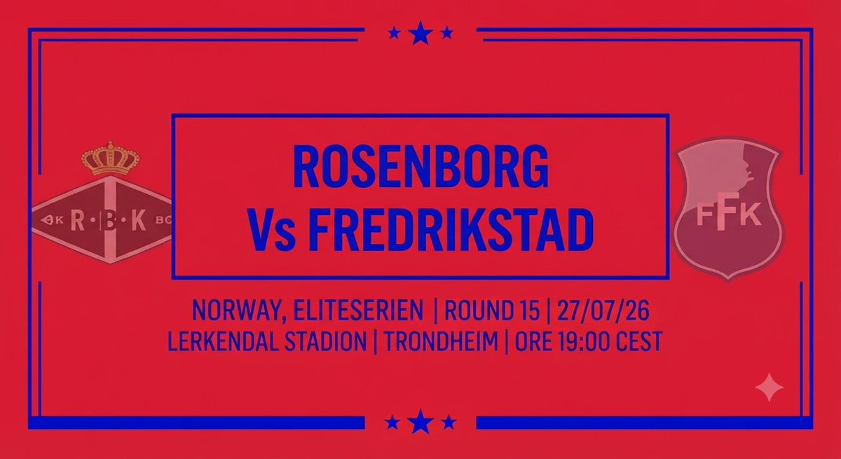 Deepnightpress's tweet photo. Rosenborg vs Fredrikstad: Formazioni, Pronostico e Value Bet in Eliteserien 27/07 #RosenborgFredrikstad #Eliteserien2026 #RBK #FFK #ValueBet #SportBetting #FootballStats #Pronostici #BettingExpert #NorwegianFootball
https://t.co/Qf9AIGC6Be https://t.co/SMqqdr2YvX