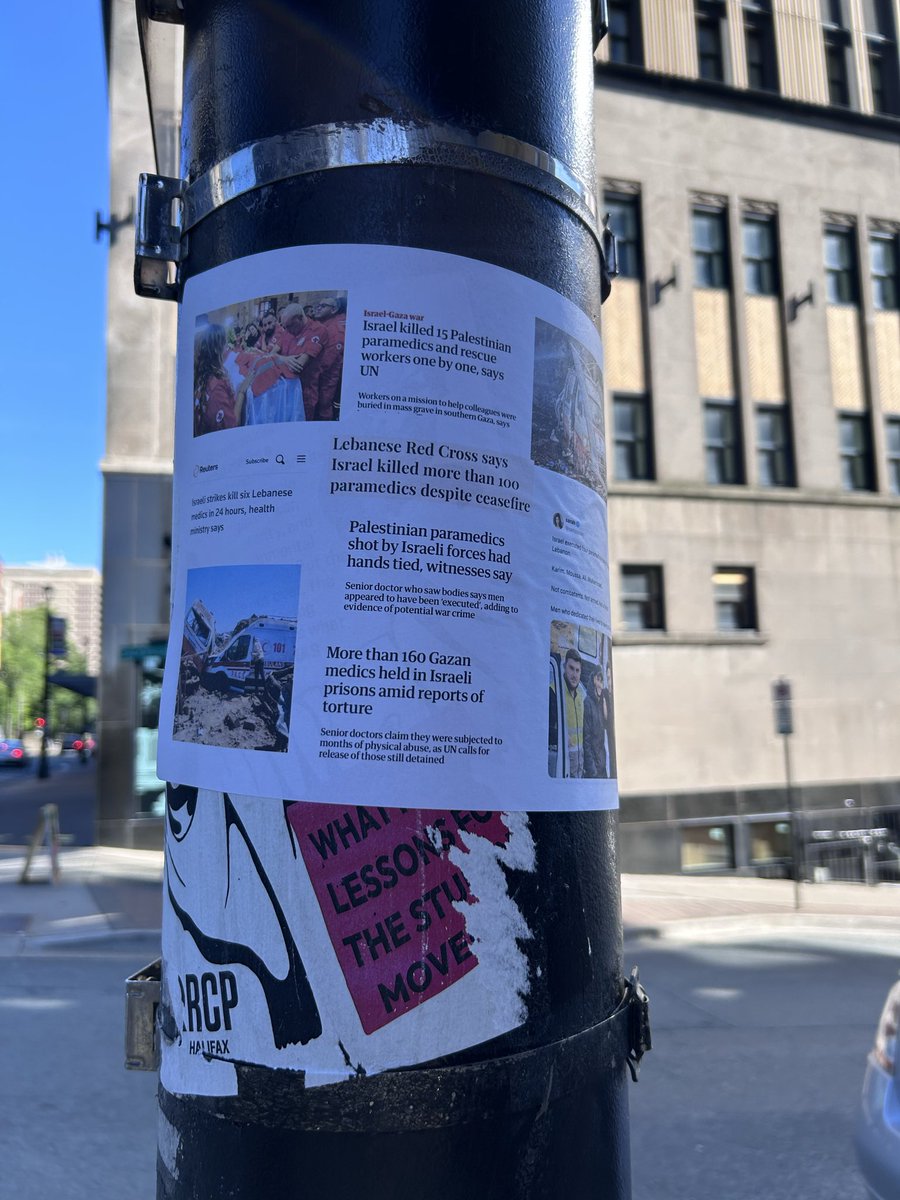 byawomanshand's tweet photo. Bigger and worser in downtown #Halifax. Folks are doing what they can, but I called 311 for help with sticker removal.

Clever bit of self-promotion by someone who’s paying attention.

#JewHate #AntiZonism https://t.co/disX6icC1z