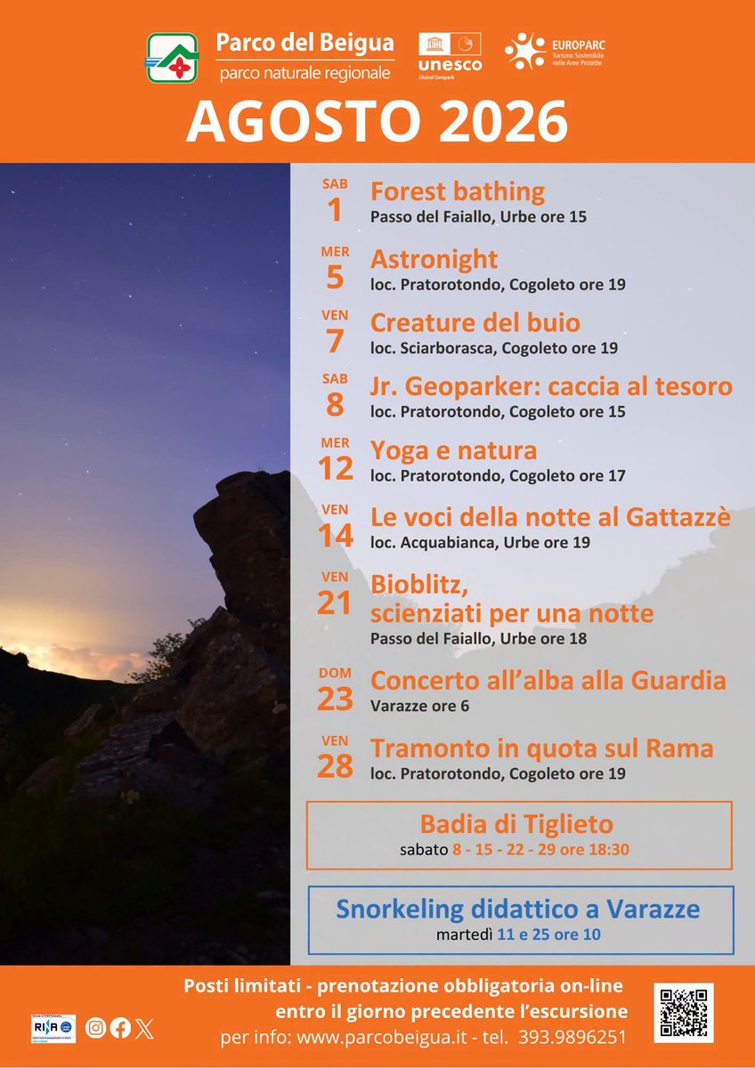 ParcoBeigua's tweet photo. Si entra nel cuore dell'estate con il programma di escursioni, visite guidate e attività didattiche organizzate dalle Guide del Parco del Beigua.

Sul nostro sito i dettagli di ogni attività e le modalità di partecipazione https://t.co/aaplCaPems