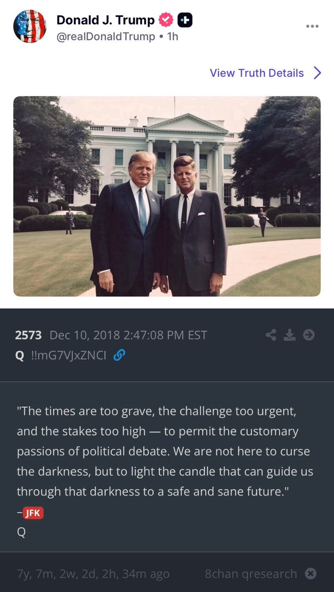 alpha5tate's tweet photo. President Trump posting Q comms 🐸
JFK, Trust the Plan, Panic in DC 🇺🇸 https://t.co/ZVCgbRfCsa