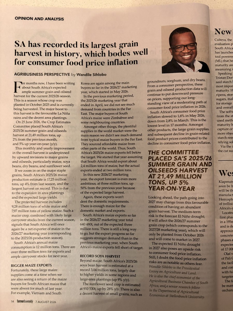 WandileSihlobo's tweet photo. South Africa has ample grain supplies 🇿🇦 https://t.co/Ix10B3h2XB
