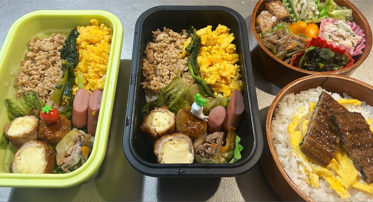 F10566577's tweet photo. おはようございます☀️
今日も今日とて肉まみれ🍖
私は昨晩の残りの鰻🙌
 #お弁当 https://t.co/HN8xSwR2Mk