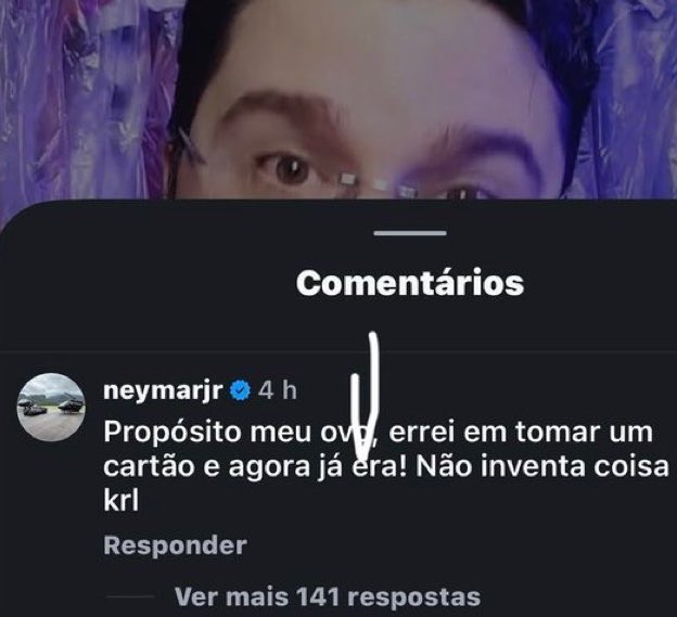 golsdobrasil1's tweet photo. 🚨 Neymar rebate post no Instagram que o acusava de forçar o 3º amarelo contra a Chapecoense:

“Propósito meu ovo! Errei em tomar um cartão e agora já era! Não inventa coisa, car****!”

📸 Reprodução https://t.co/IagTWbZzgw