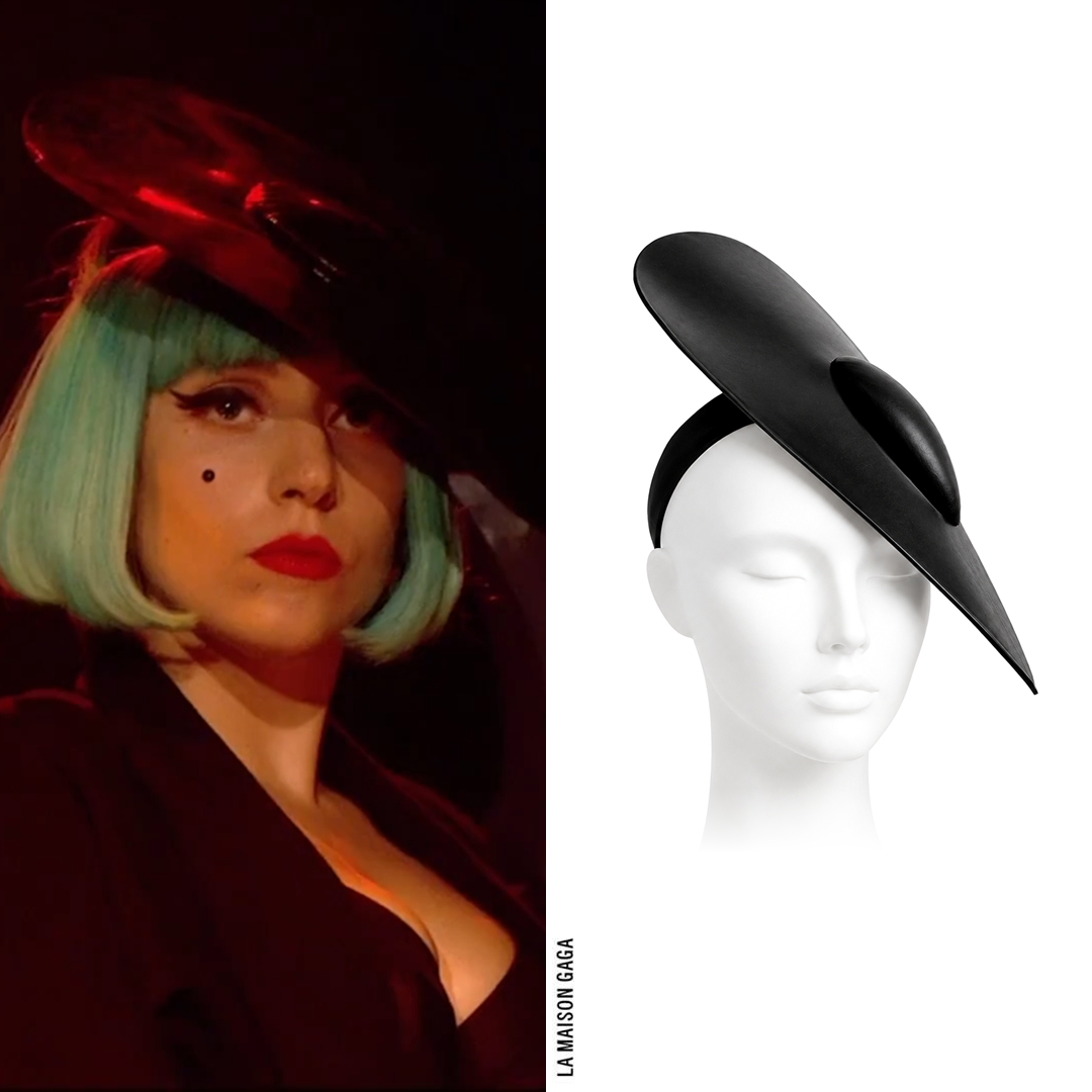 lamaisongaga_'s tweet photo. The last @PaulOGradyShow look shows Gaga in black capelet buttoned dress from Korean designer #SoojinLee's Fall/Winter 2011 collection, @AtsukoKudoLatex "Alejandra" couture disc hat and custom #VoidofCourse latex gloves. https://t.co/VesP3sgNjb
