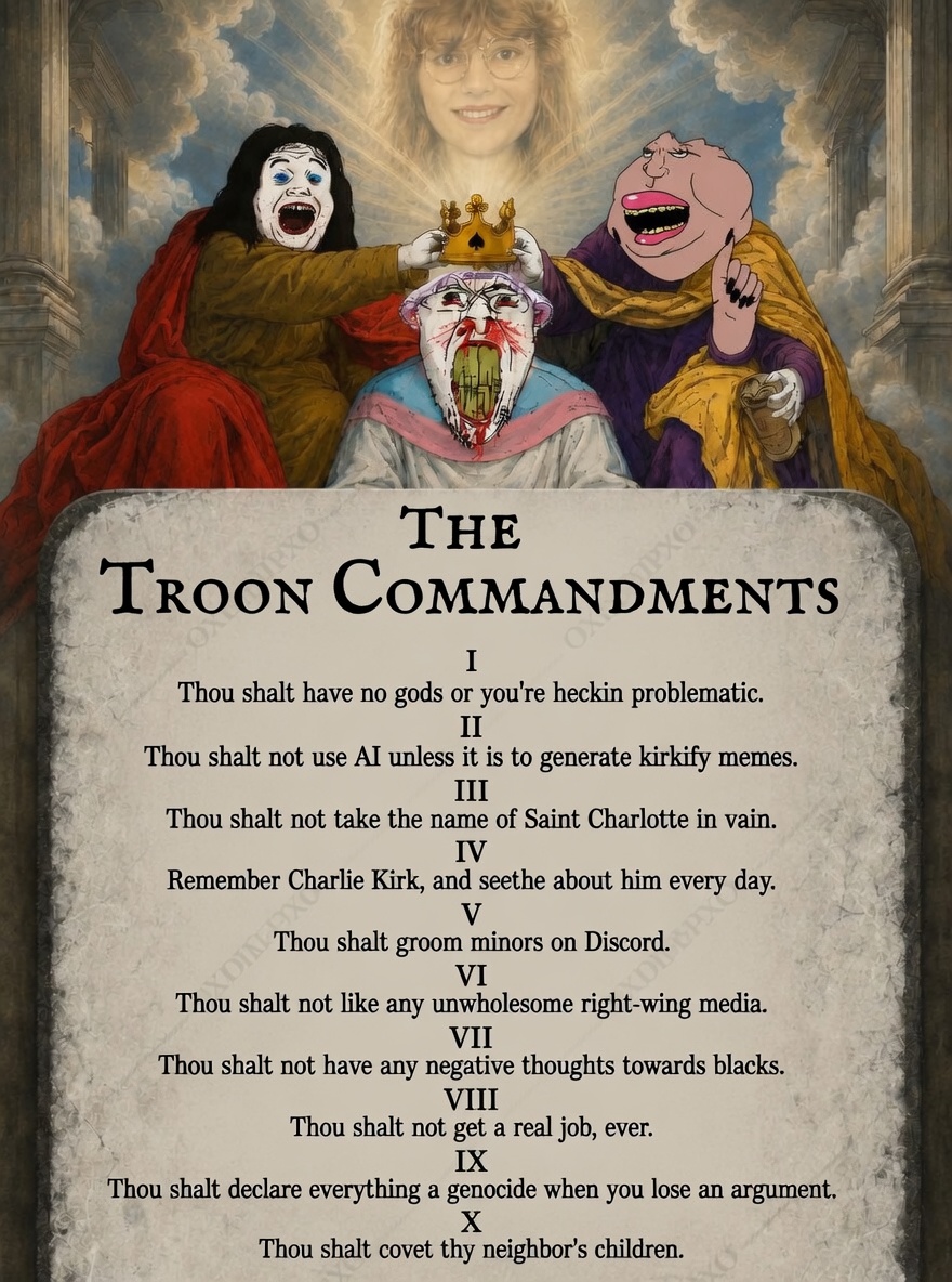 GD44vh's tweet photo. The Troon Commandments https://t.co/fZOUQ1uAFZ