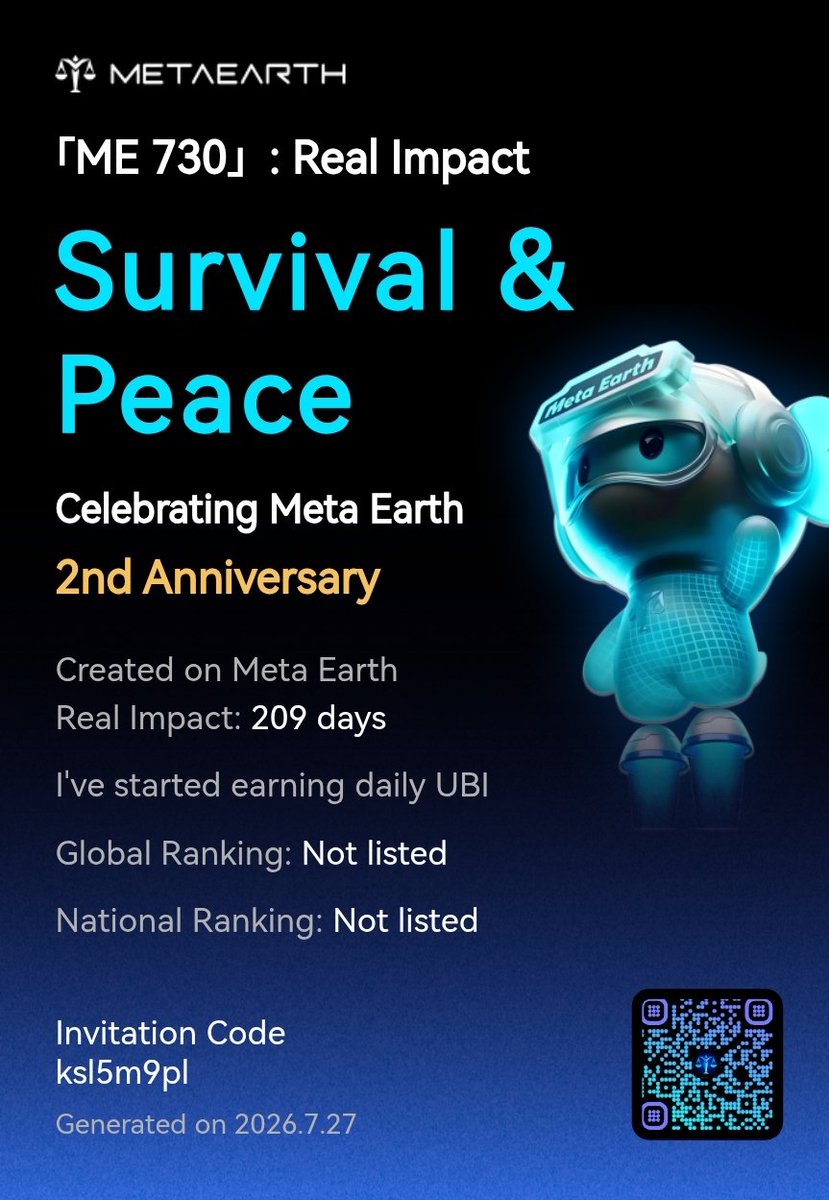 faisalbabai's tweet photo. 「ME 730」: Real Impact I’ve started earning daily unconditional basic Income and helping more people do the same. Create your impact with us and win up to $20,000 in rewards! Join here:... Read more:
https://t.co/6NMhsjj45I https://t.co/SK2gQmuBGn