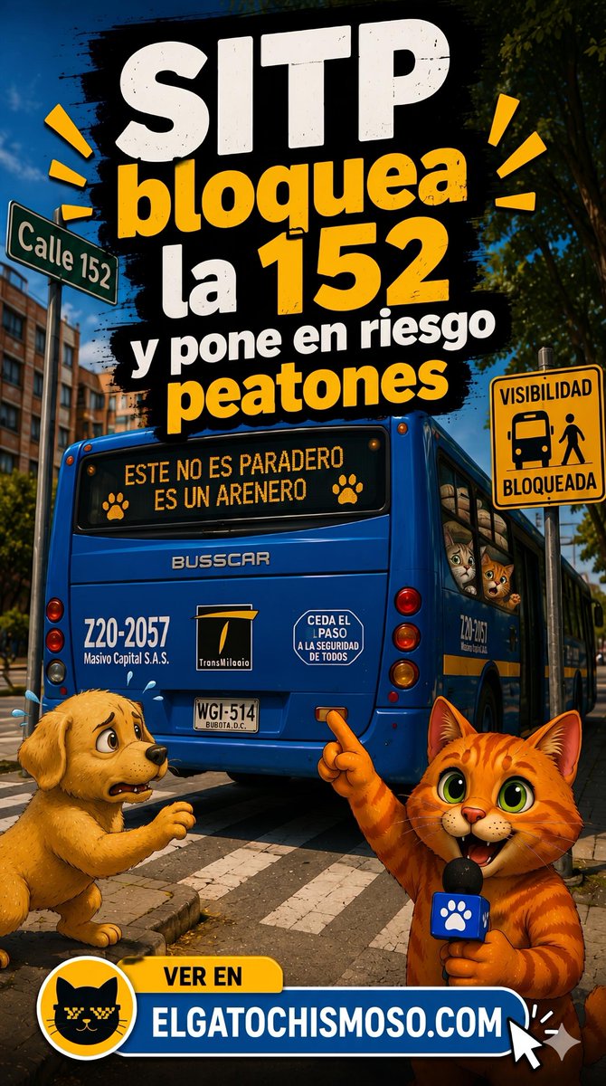 elgatochismoso1's tweet photo. La Calle 152 se está llenando de buses del SITP parqueados en zonas donde no deberían estar, bloqueando la visibilidad y generando riesgo para peatones y conductores.
#SITP #naranjosoychifi
https://t.co/IJXoGZI6gx https://t.co/mH9Y2DSRwm