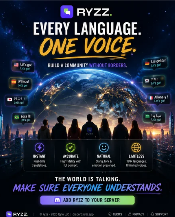 Ryzzofficial34's tweet photo. 🌍 One community. 109+ languages.

RYZZ helps Discord communities communicate without language barriers through instant translation, preserving natural conversations for gamers, creators, and teams worldwide

🌐 https://t.co/prPIHYgOXt
💬 https://t.co/OKQLMSxBhV
#DiscordBot #ryzz https://t.co/nObc47whGM