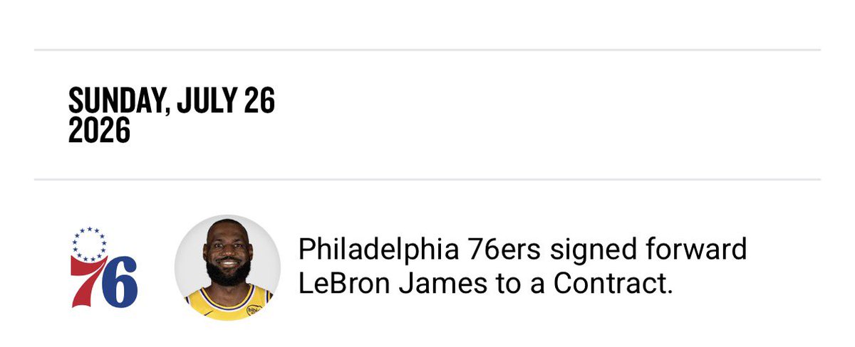 AidanLaPorta69's tweet photo. LeBron James is OFFICIALLY a member of the PHILADELPHIA 76ERS!!!! 💙❤️ https://t.co/AqMM4UHHnq