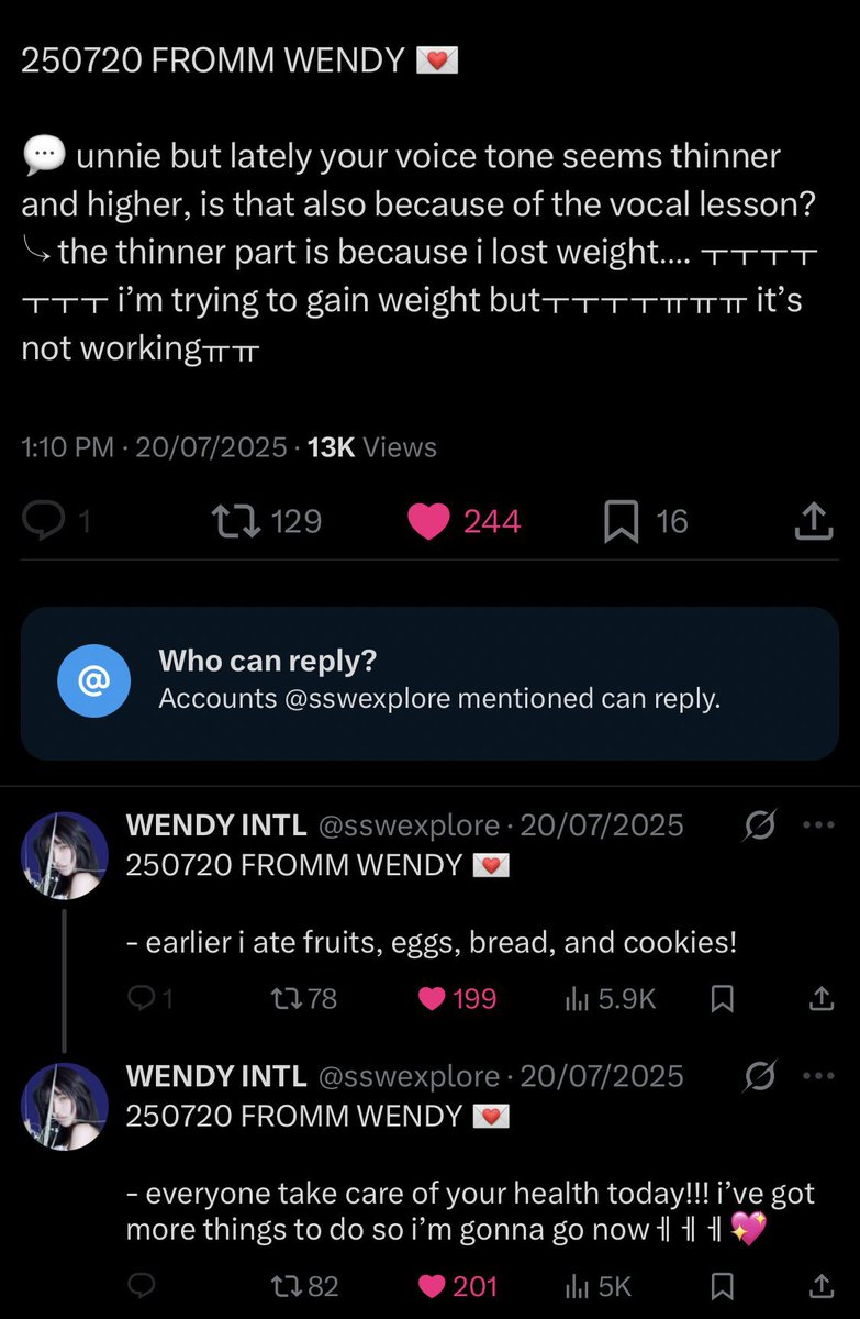 wnjoyreneseulyr's tweet photo. yall need to know that she is NOT purposely losing weight.
she knows her voice is weaker because of it. she know she looks prettier with more weight on. 
she keeps saying she’s eating well but nothing improves.  https://t.co/LDIq1oECOx https://t.co/qBvVptjIkU