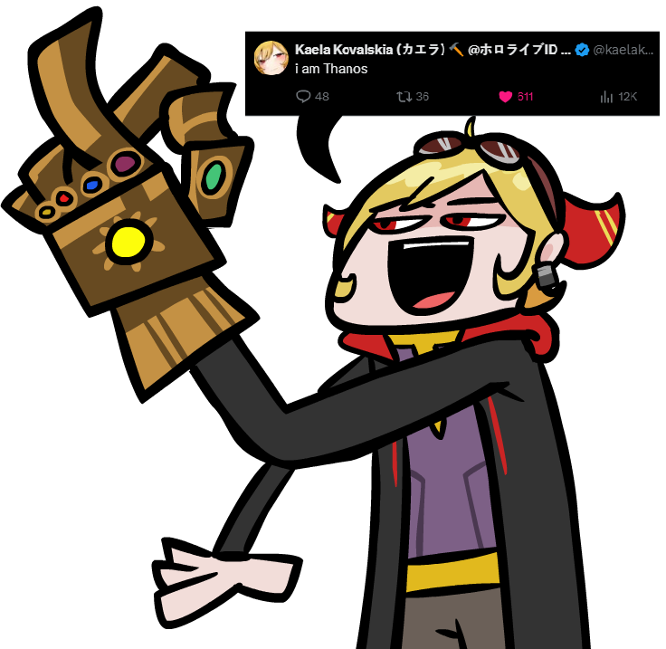 Comicdud's tweet photo. I'm not questioning this. She is Thanos.
 #inKaela https://t.co/tH4G4DIlJE