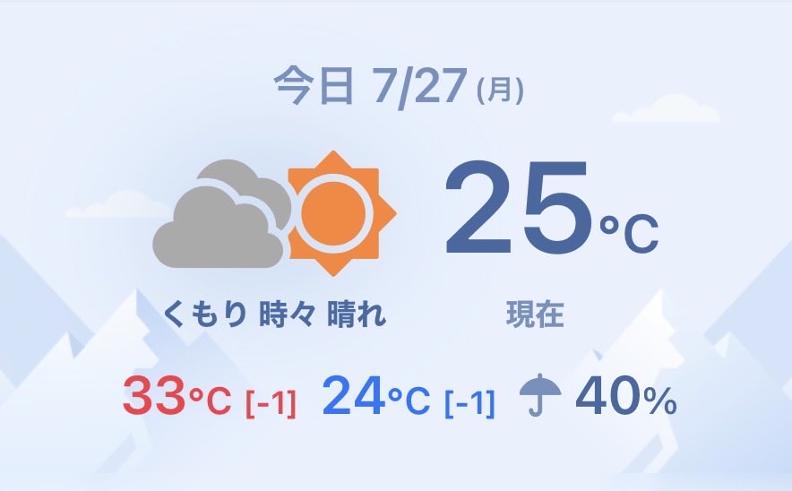 mitsukiTree's tweet photo. 最高気温33°Cという表示を見て「今日は涼しい」と思ってしまったわたしの感覚はおかしい。 https://t.co/Lr7geauIoT