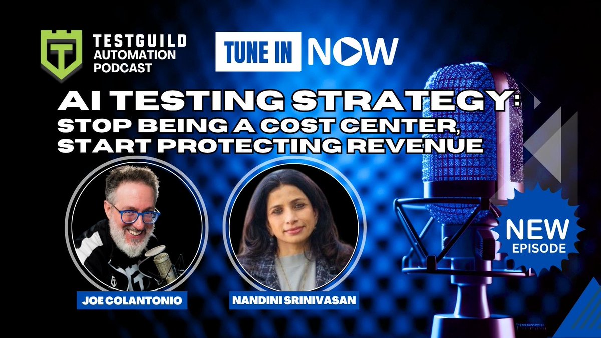 joecolantonio's tweet photo. 🤖 Many teams are still waiting for the "right" #AIstrategy. Meanwhile, others are already learning what works through small pilots, shared demos, and real experimentation. Progress rarely starts with certainty. Check out this podcast episode with Nandini Srinivasan.🎧 https://t.co/6MTW7rJhUR #AI #SoftwareTesting #QualityEngineering #TestGuildPodcast