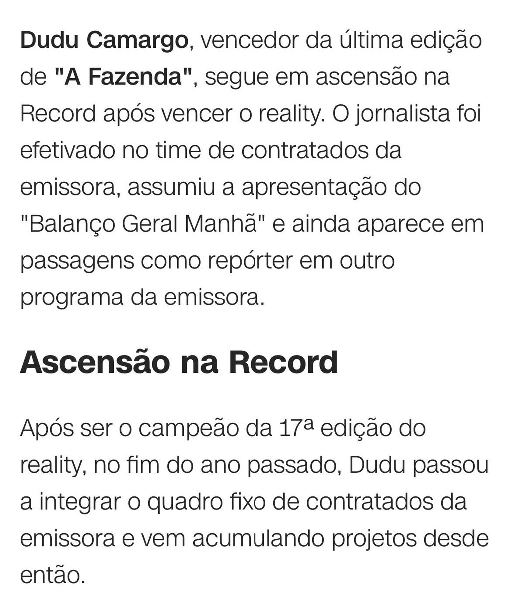 CentralDuduCama's tweet photo. 🚨SUCESSO! CNN Brasil lança matéria sobre a trajetória de Dudu Camargo na Record após vencer a Fazenda 17, a emissora destaca a ascensão do apresentador e a participação em vários projetos da casa! Confira:

https://t.co/vHfHgiYFNE https://t.co/iW3Z7cGUv5