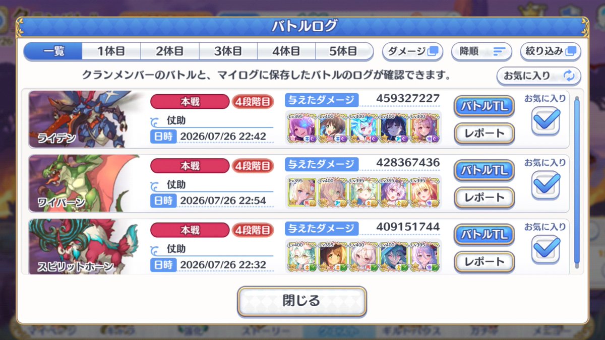 conesuke's tweet photo. クラバト初日お疲れ様でした
始まる前はオルレオン3凸か？と思ってたけど、なんかそうでもなさそう？
今朝の状況、うちの場合は編成難度よりも打点低いやつが不人気の傾向だから、やはり4が一番不人気になるのかなぁ
#プリコネR https://t.co/UsrWZ8cjsq