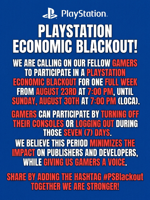 adriancho74's tweet photo. HUELGA GENERAL 1 SEMANA SIN PSN! Ya que Sony hace oídos sordos a nuestras quejas, y nos ignora totalmente, hagamos que le duela un poco mas! #PSBlackout #BoycottSony (versión en ingles) https://t.co/jfOvLblBrY
