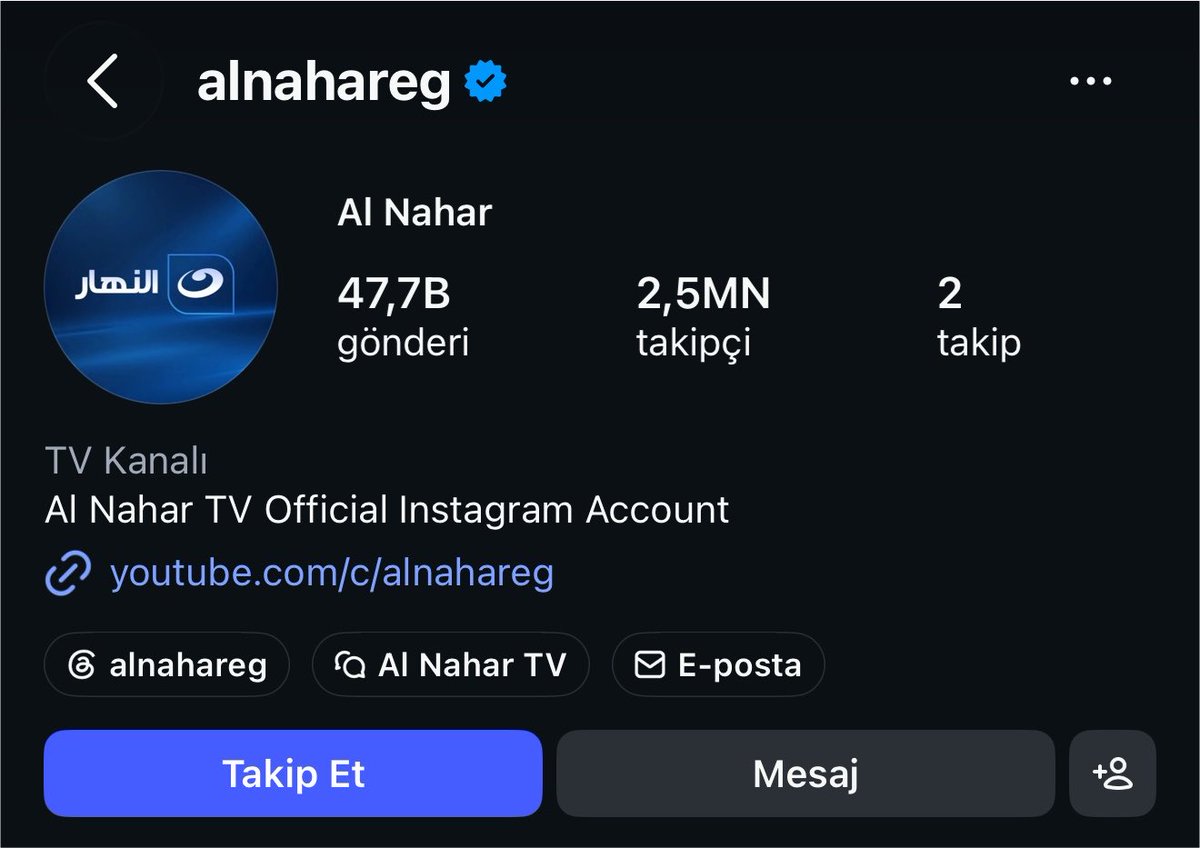 csenaa5's tweet photo. Kaynak Mısır medyası.

İnstagram: 2,5 milyon takipçi
Youtube: 9,81 milyon abone
Facebook: 25 milyon takipçi
X: 500K takipçi https://t.co/ZaA3IcS8bC